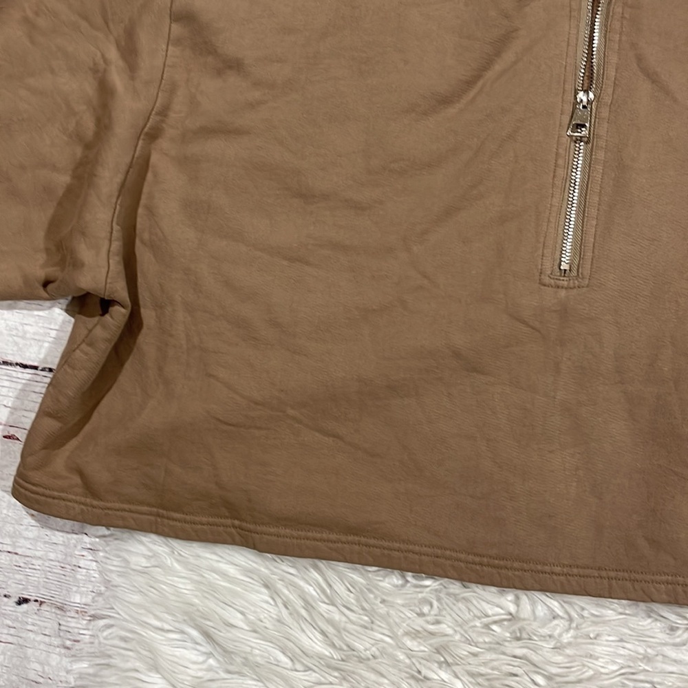 Good American Brown Quarter Zip Athletic Crop Pullover Sweater 4X | Athleisure - Picture 8 of 9